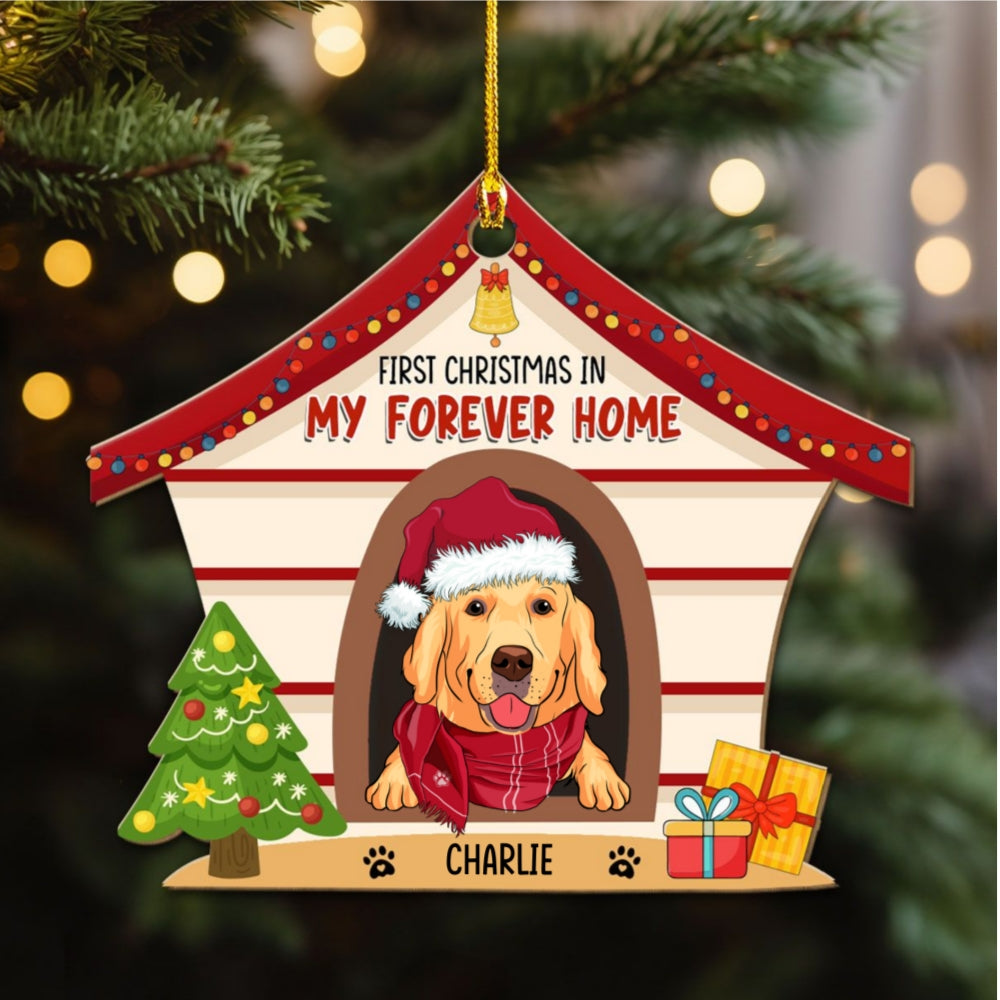 Custom Keepsake Christmas Ornament •  My Forever Home - Personalized Wood Ornament