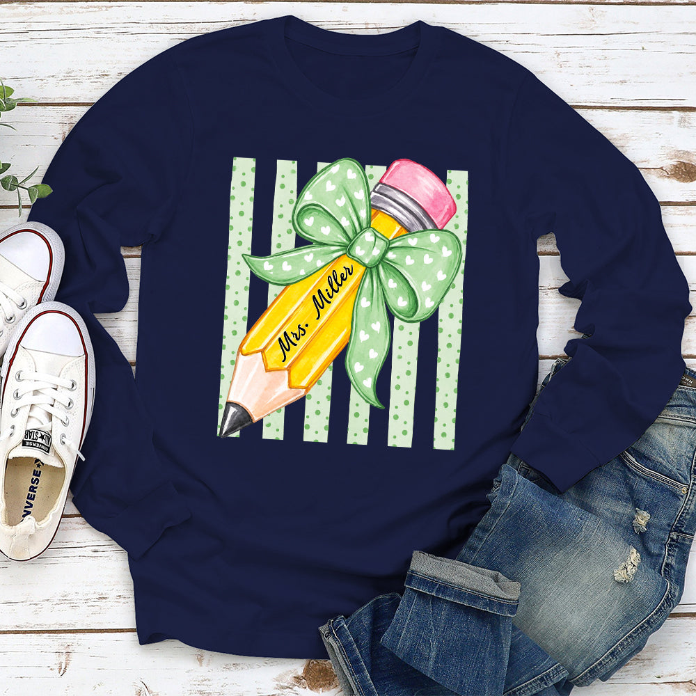 Custom Christmas & Birthday Keepsake Gift • Best Teacher Ever Hands Down - Personalized Shirt