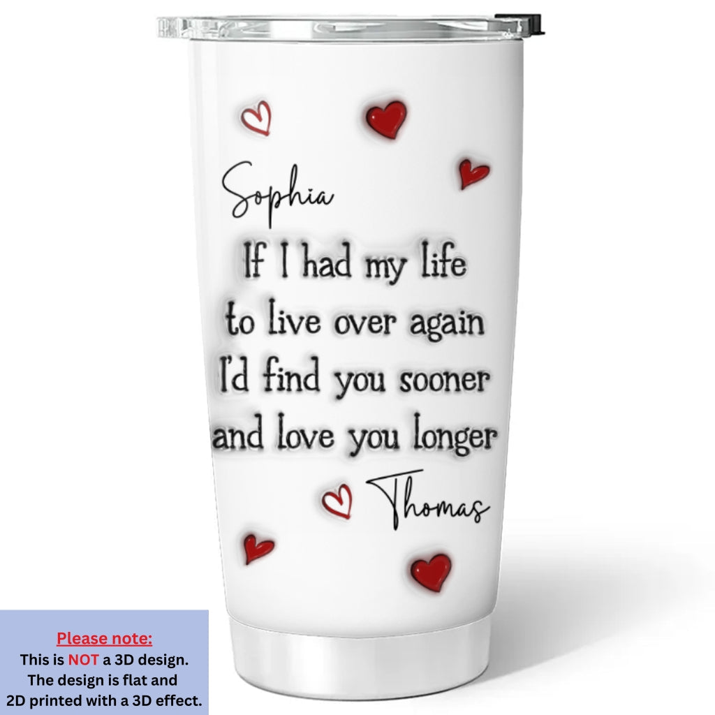 Custom Christmas Anniversary Gifts For Wife • Love You Longer - Personalized 3D Inflated Effect Tumbler