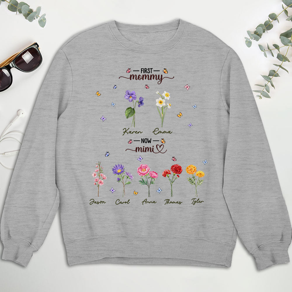 Custom Christmas & Birthday Gift for Grandma • First Mom Now Grandma - Personalized Shirt