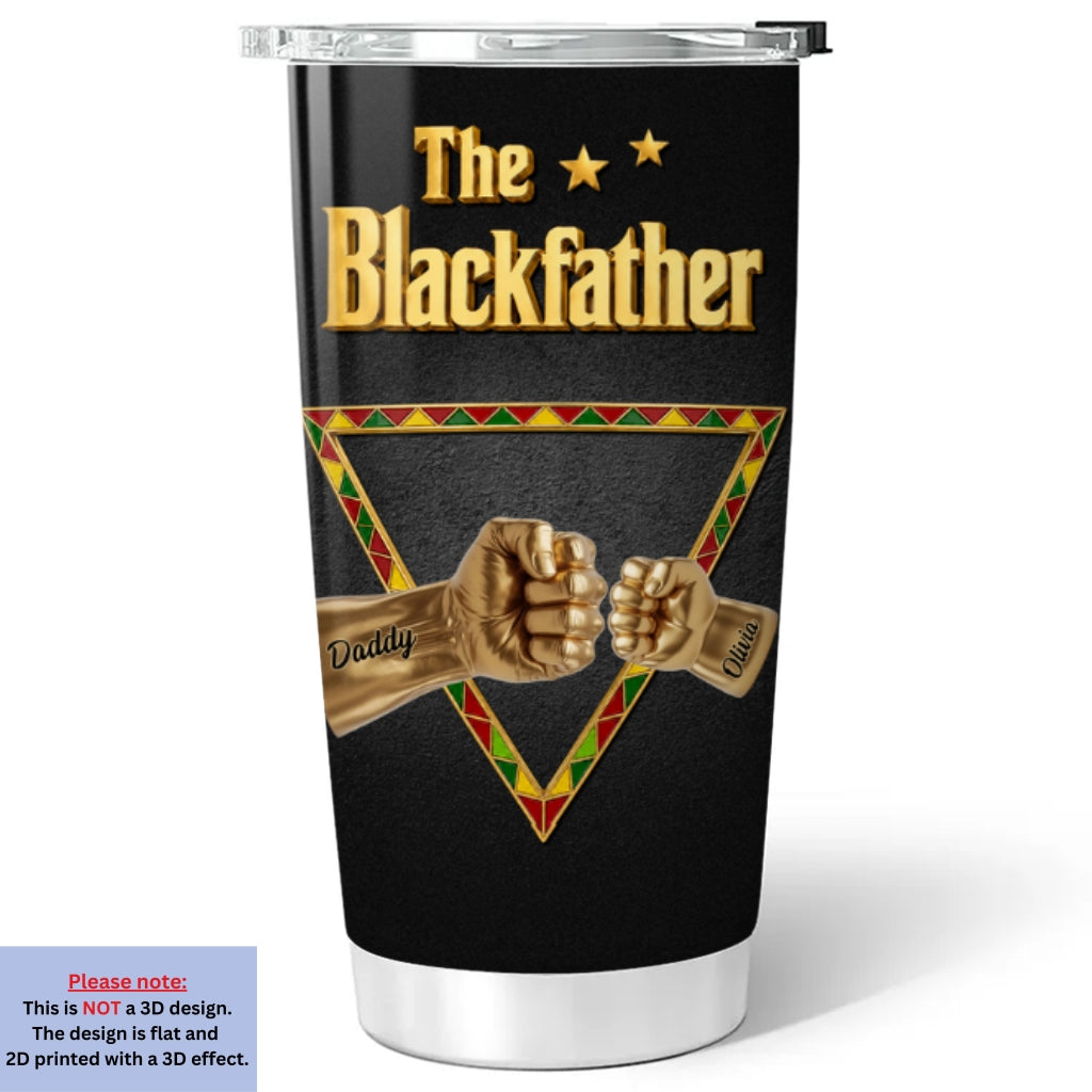 Custom Father's Day Birthday Gifts For Dad • The Blackfather Gold - Personalized 3D Effect Tumbler