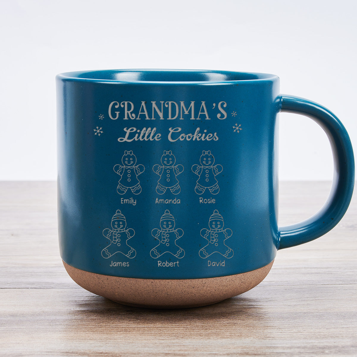 Custom Christmas & Birthday Gift For Grandma • Grandma And Little Cookies - Personalized Engraved Pottery Mug