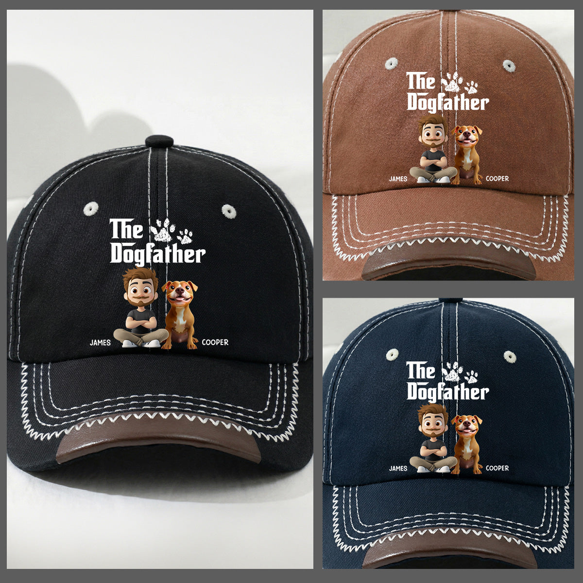 Cool Dog Father - Personalized Vintage Soft Baseball Cap