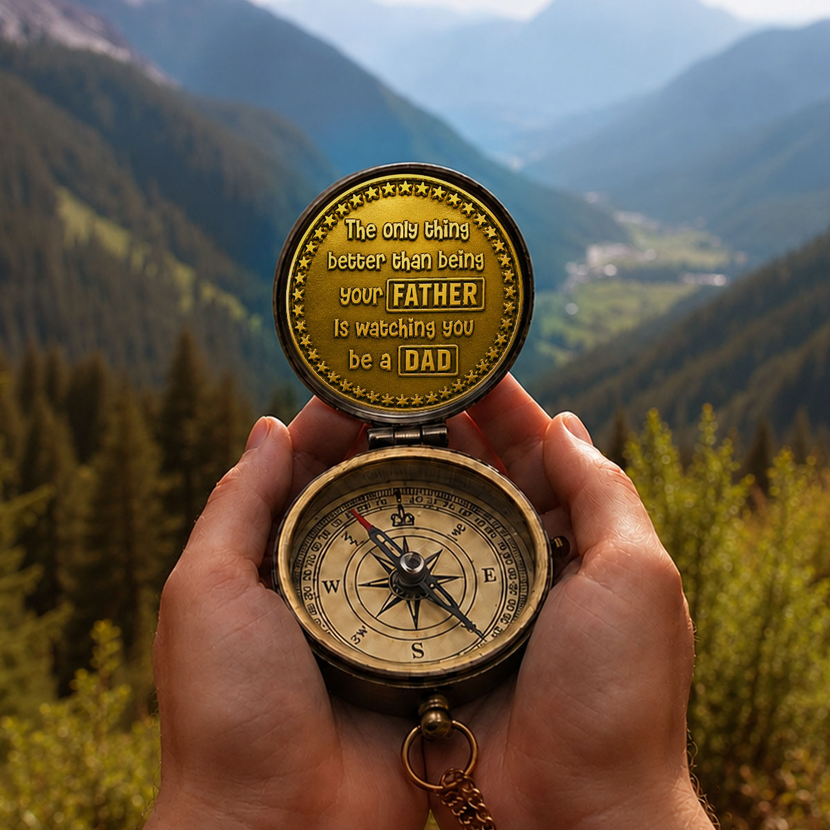 Being A Dad - Personalized Pocket Compass