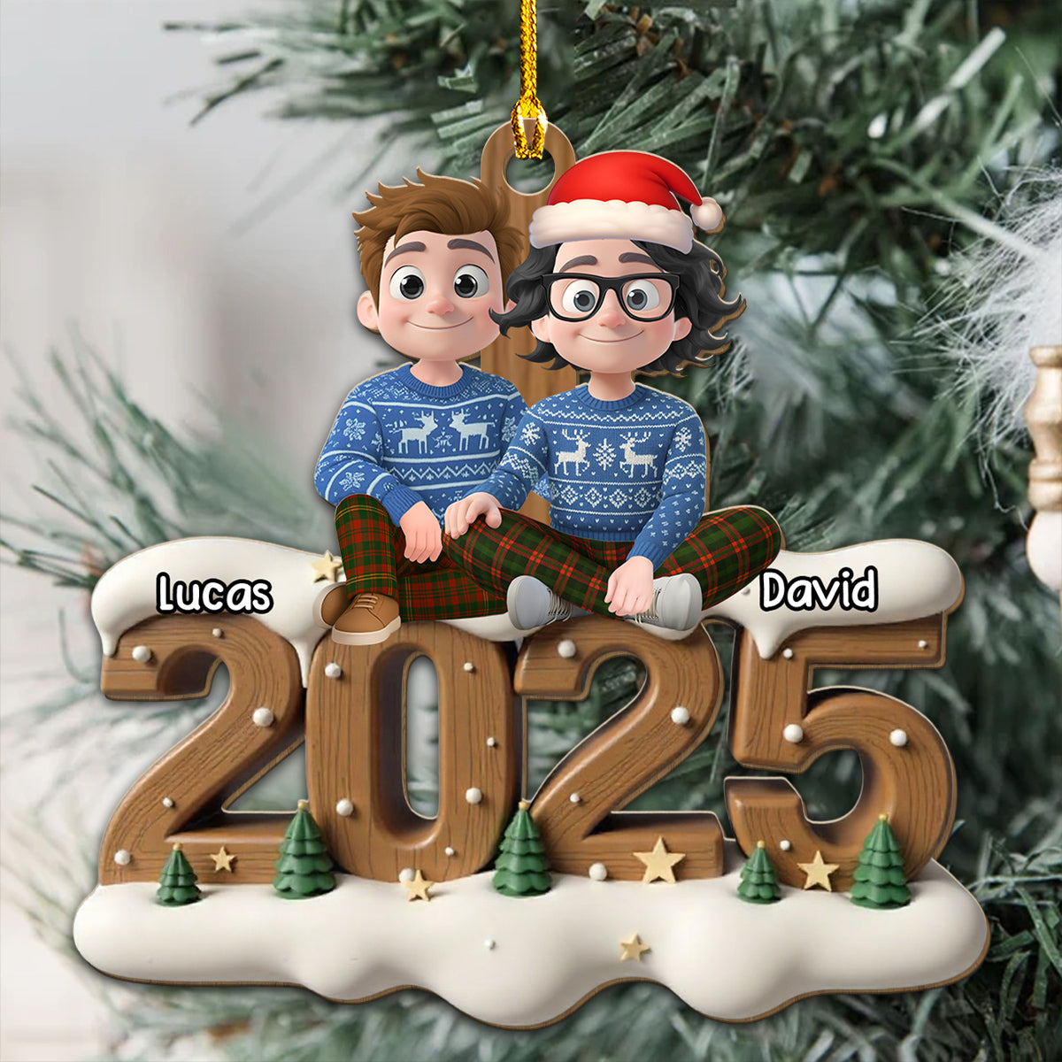 Custom Couple Christmas Ornament, Anniversary Gift •  You And Me Now Onwards - Personalized 3D Effect Wood Ornament