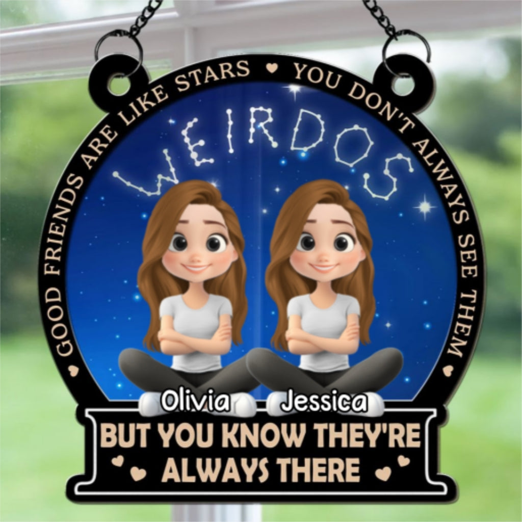 Custom Christmas Hanging Decor, for Best Friend, Friendship Gifts • Always There - Personalized Suncatcher