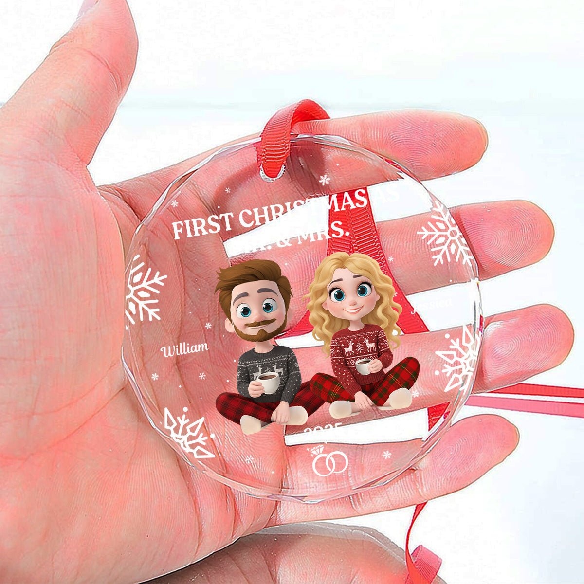 Custom Keepsake Christmas Ornament •  The Year Our Story Began - Personalized Glass Ornament