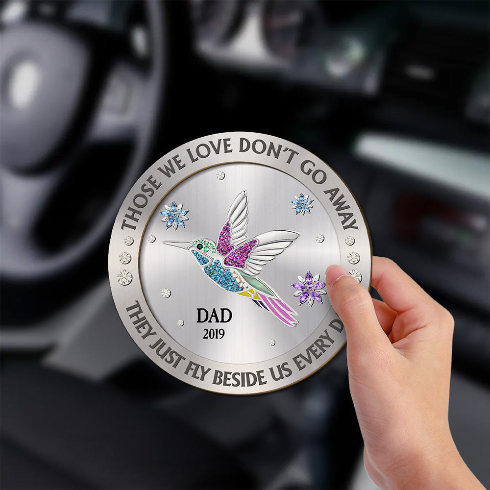 Cardinal Hummingbird Those We Love Beside Us Every Day - Personalized Car Visor Clip