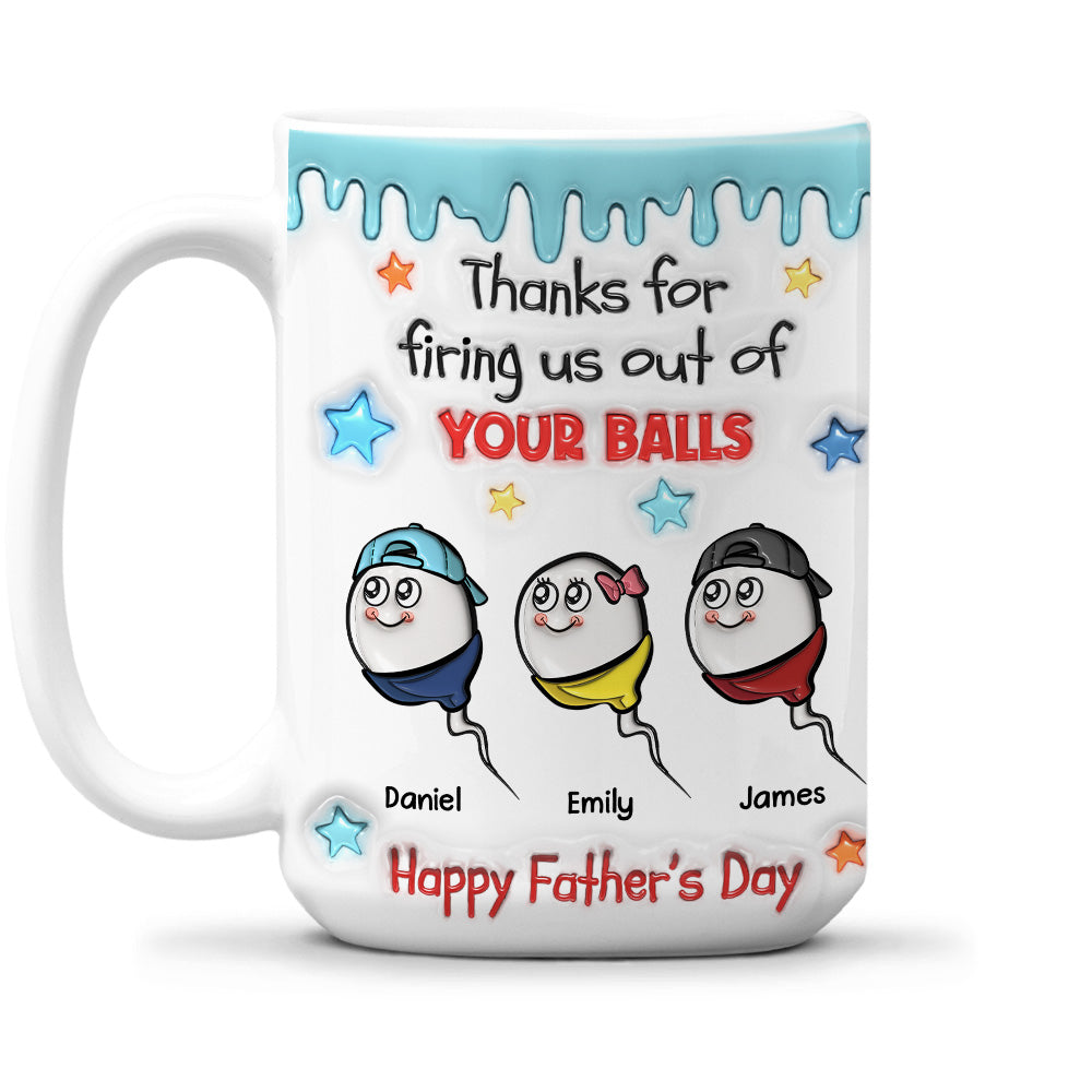 Custom Father's Day, Special Gift for Dad & Grandpa • Born From Your Legendary Aim - Personalized 3D Inflated Effect Mug