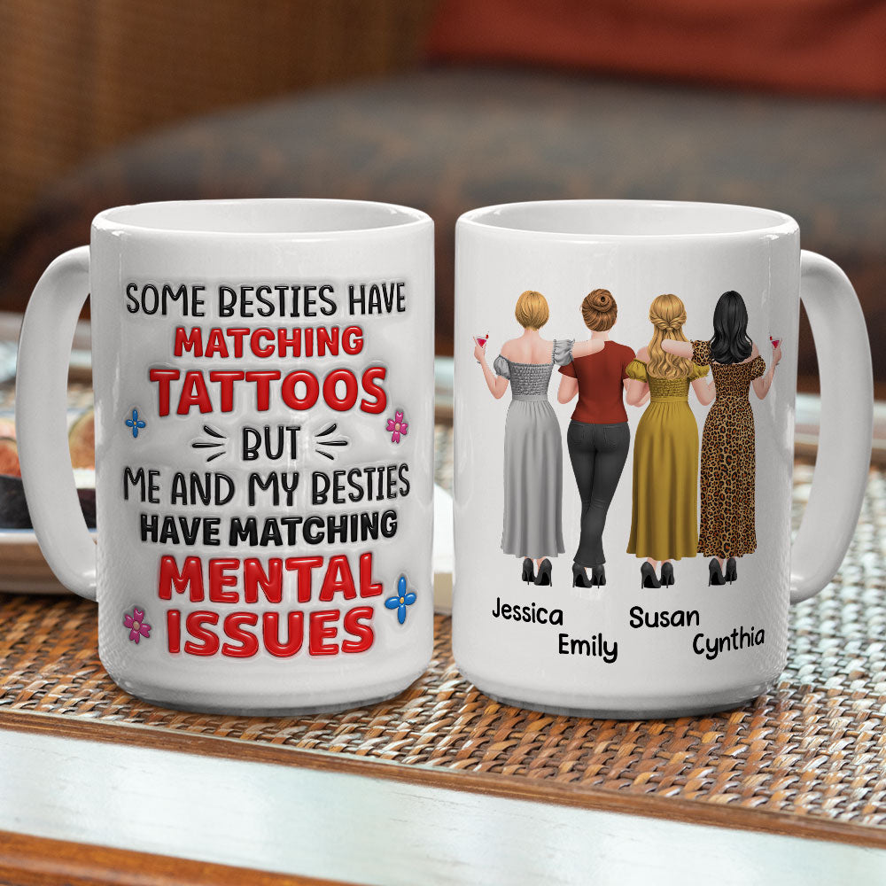 Custom Best Friend, Christmas & Birthday Friendship Keepsake Gift • Matching Friends - Personalized 3D Inflated Effect Mug