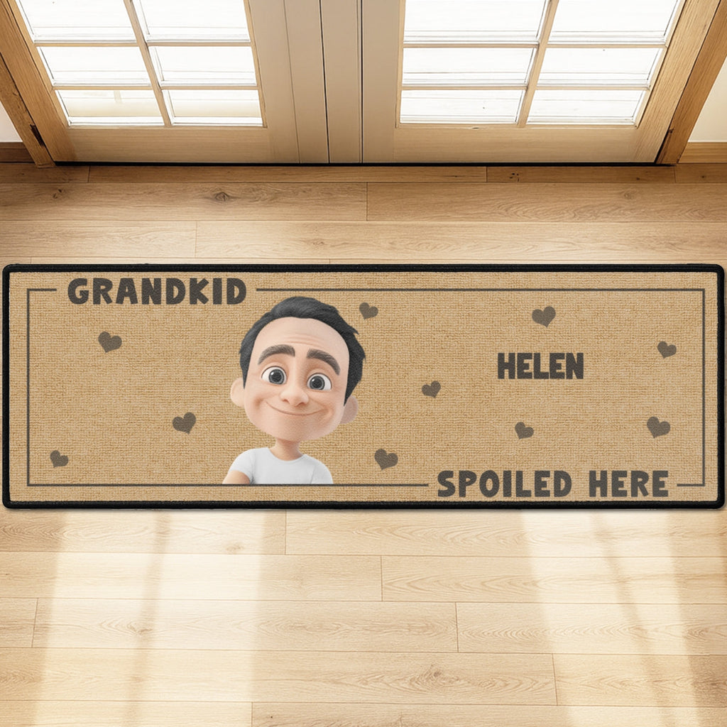 Custom Names Rug, Christmas Birthday Gift For Granddaughter Grandson • Grandkids Fill Our Hearts - Personalized Runner Rug