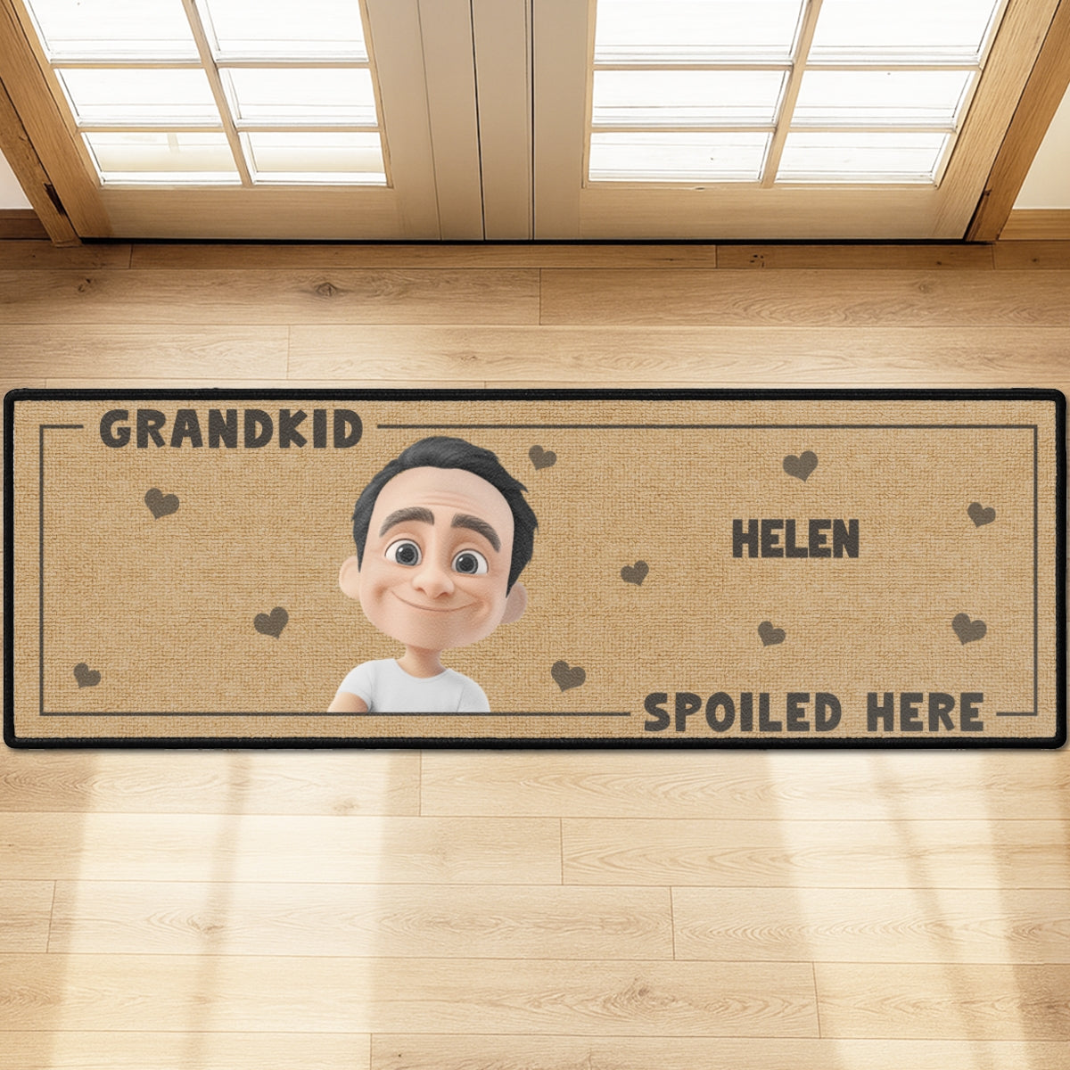 Custom Names Rug, Christmas Birthday Gift For Granddaughter Grandson • Grandkids Fill Our Hearts - Personalized Runner Rug