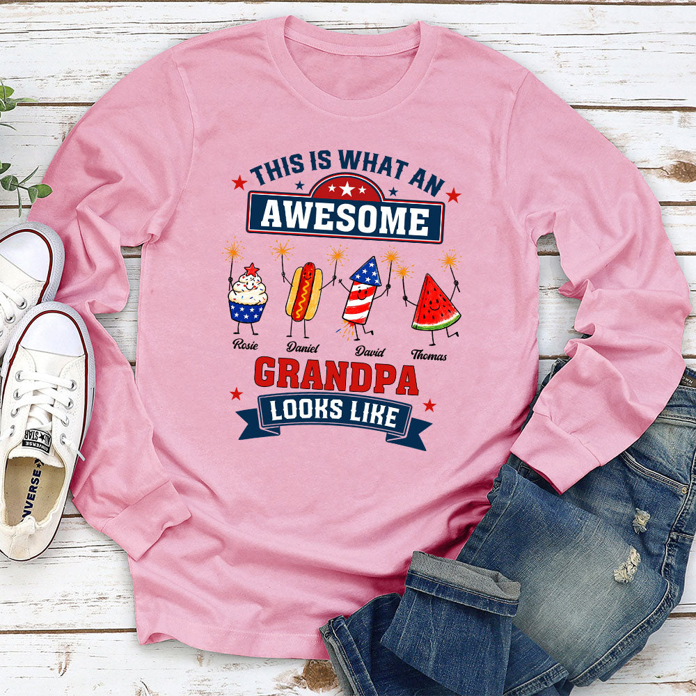 Custom Christmas & Birthday Gift for Grandpa • What The Awesome One Looks Like - Personalized Shirt