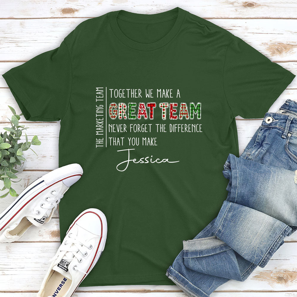 Custom Coworker, Christmas & Birthday Team Appreciation Gift • Teamwork Makes The Dream Work - Personalized Shirt