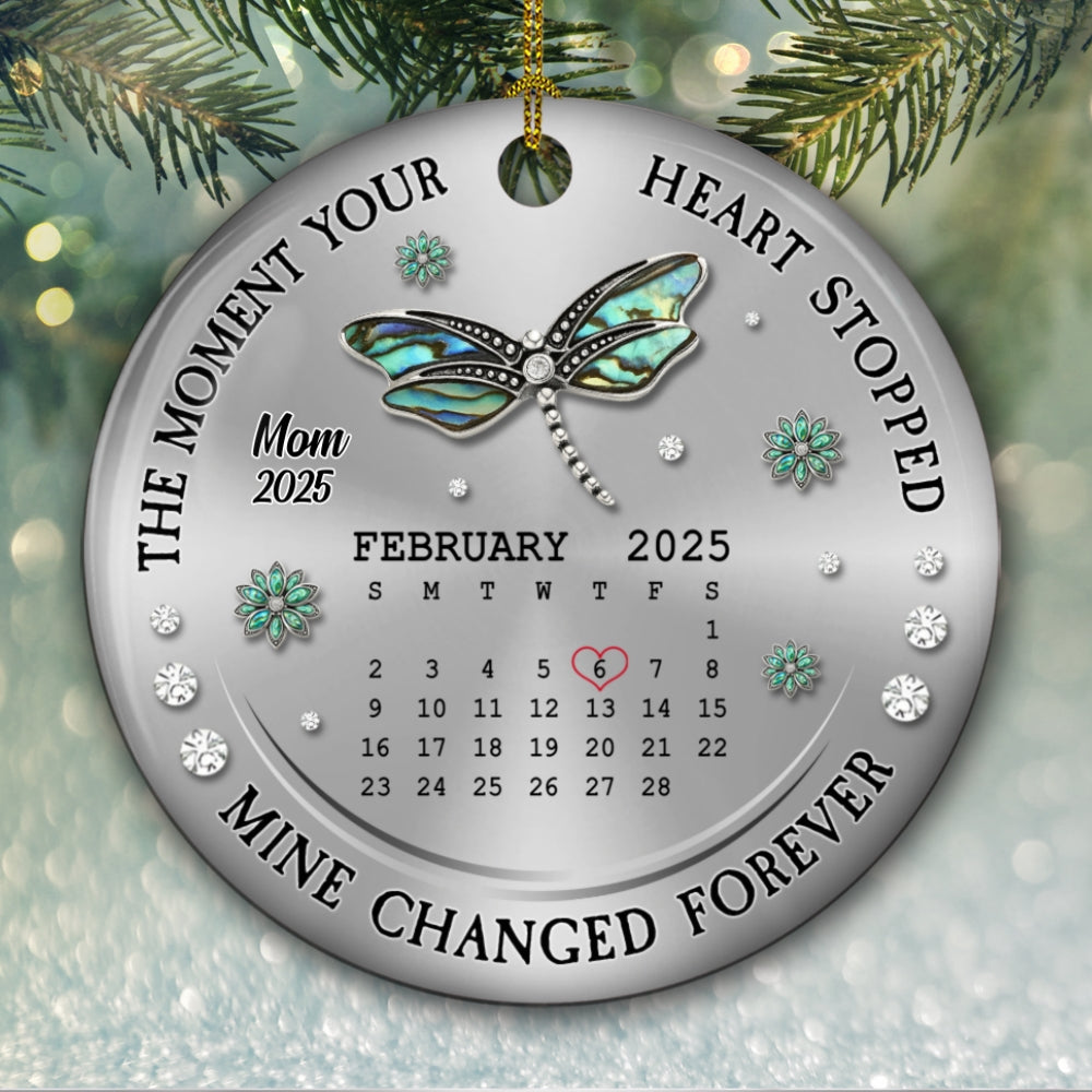 Custom Memorial Christmas Ornament, Sympathy Keepsake •  Mine Changed Forever - Personalized Ceramic Ornament