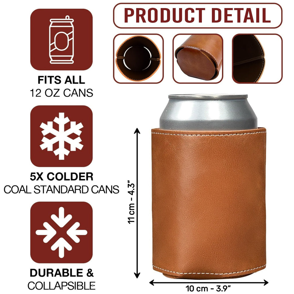 What Day Is Today - Personalized Leather Can Cooler Holder