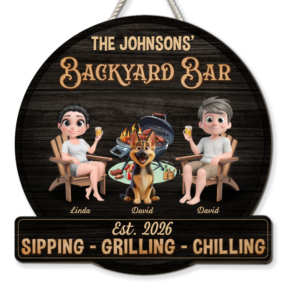Custom Home & Wall Decor, Birthday & Christmas Gift • We At Pool And Patio With Pet - Personalized Wood Sign