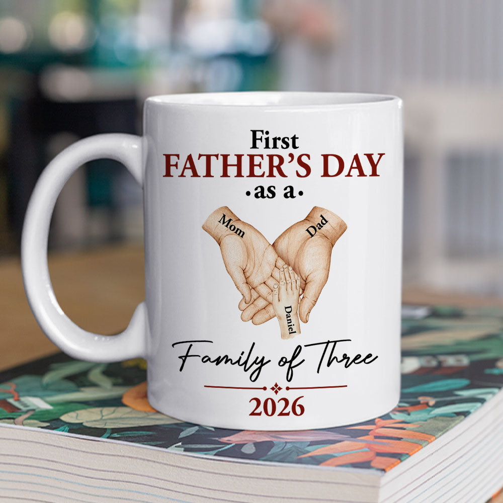 Custom Anniversary Keepsake Gifts For Couple • Our Family Of Three - Personalized Coffee Mug