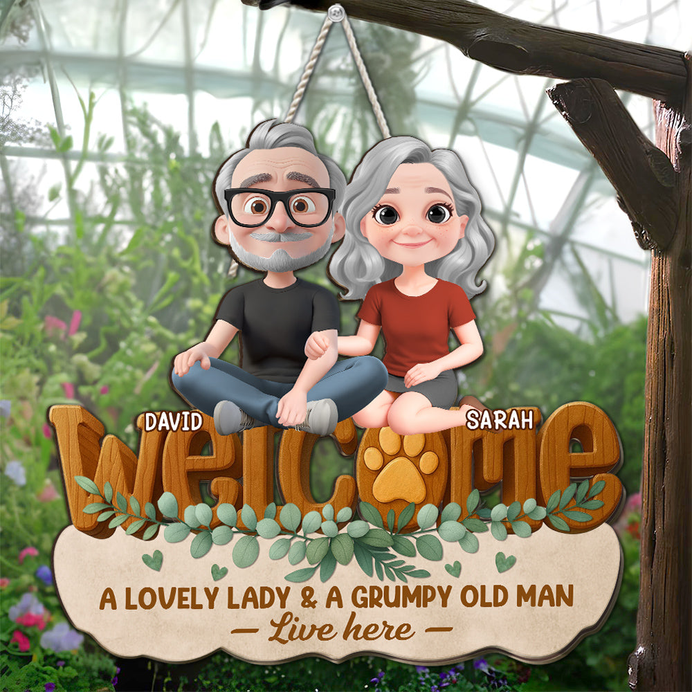 Custom 3D Wife Anniversary Wall Decor Keepsake Gift • Greetings To Our Home - Personalized 3D Effect Wood Sign