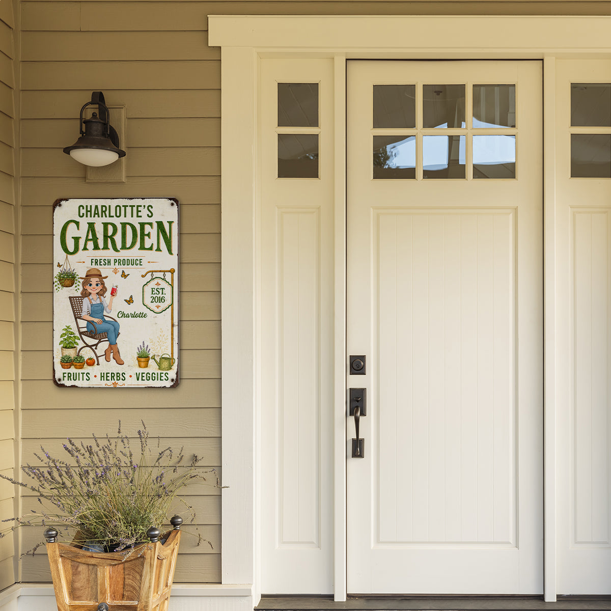 Custom Home Garden Sign, Outdoor Yard & Lawn Decor • My Lovely Garden - Personalized Metal Sign