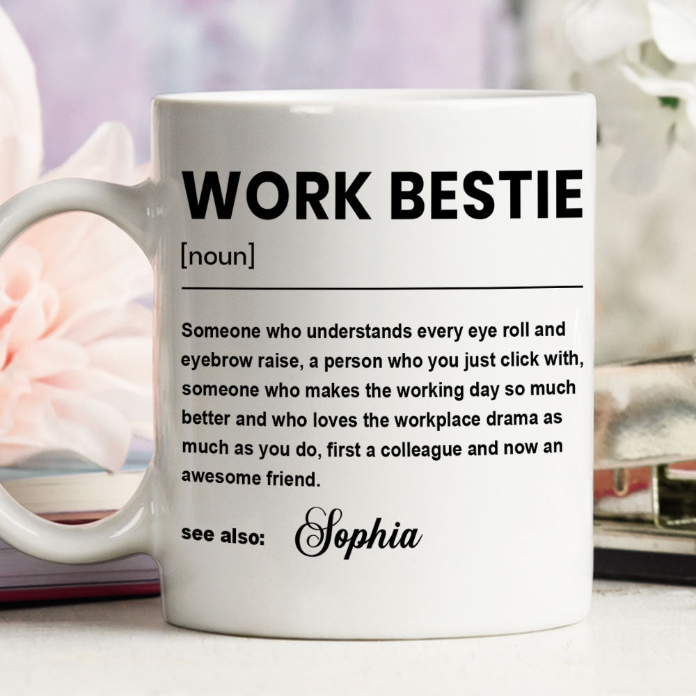 Custom Coworker, Christmas & Birthday Team Appreciation Gift • Work Bestie - Personalized Coffee Mug