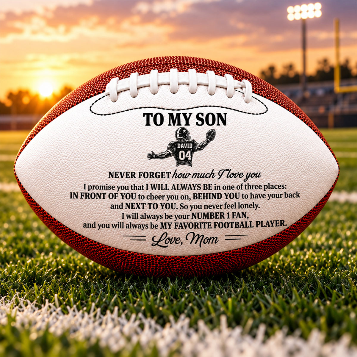 To My Son - Personalized Leather Football