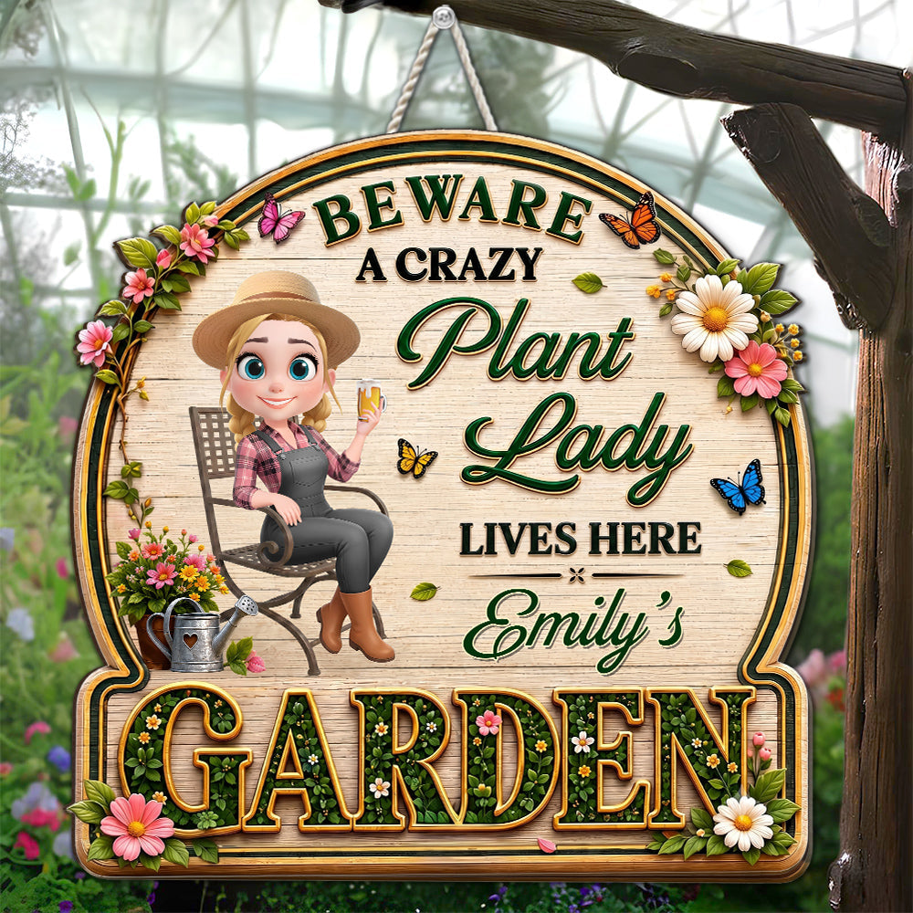 Custom 3D Family Summer Backyard, Patio & Porch Decor • Just The Lady - Personalized 3D Effect Wood Sign