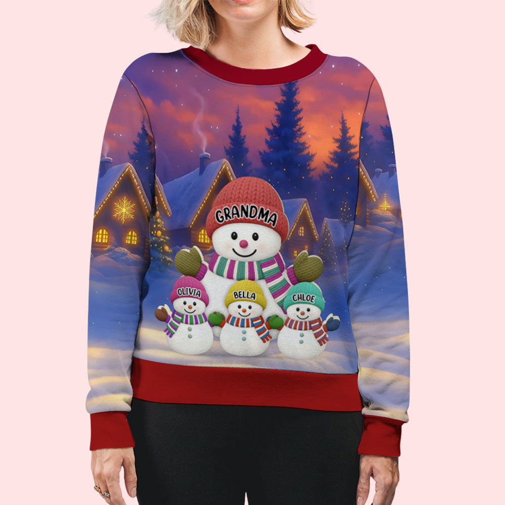 Custom Grandma Christmas Sweatshirt, Gift for Mothers • I Love Being Called Grandma - Personalized All-Over-Print Sweatshirt