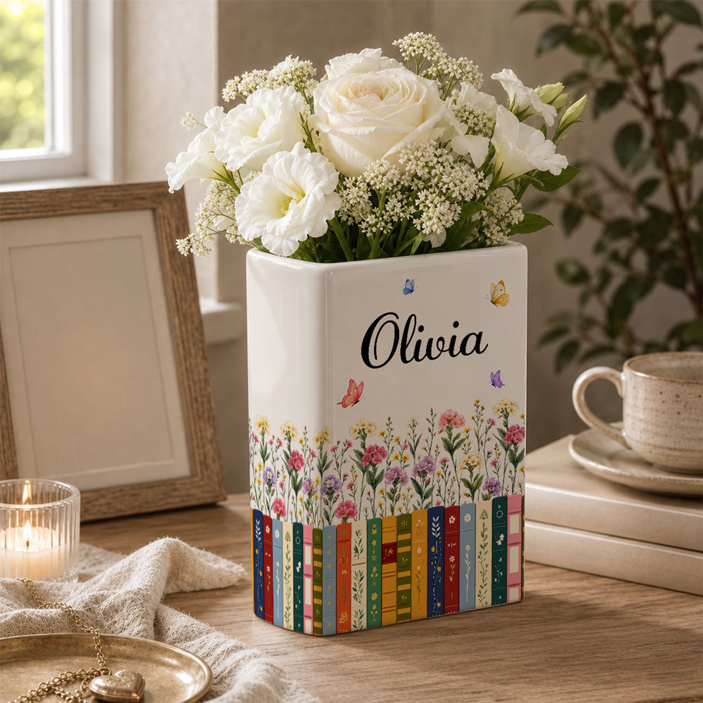 A Story In Every Flower - Personalized Ceramic Book Vase