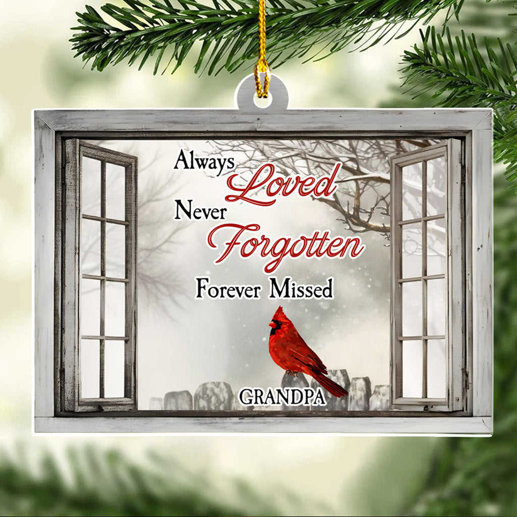 Custom Memorial Christmas Ornament, Sympathy Keepsake •  Beautiful Cardinal - Personalized Acrylic Ornament