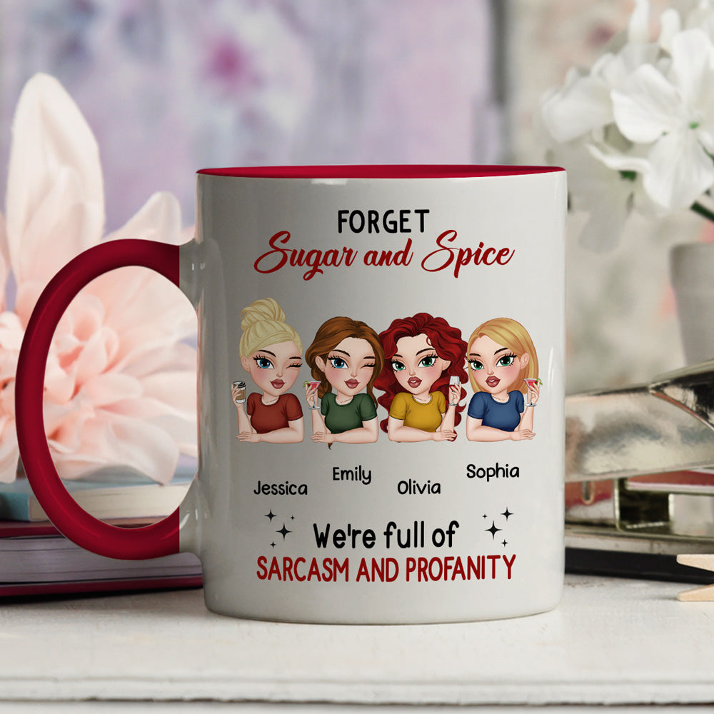 Custom Best Friend, Christmas & Birthday Friendship Keepsake Gift • Forget Sugar And Spice - Personalized Accent Mug