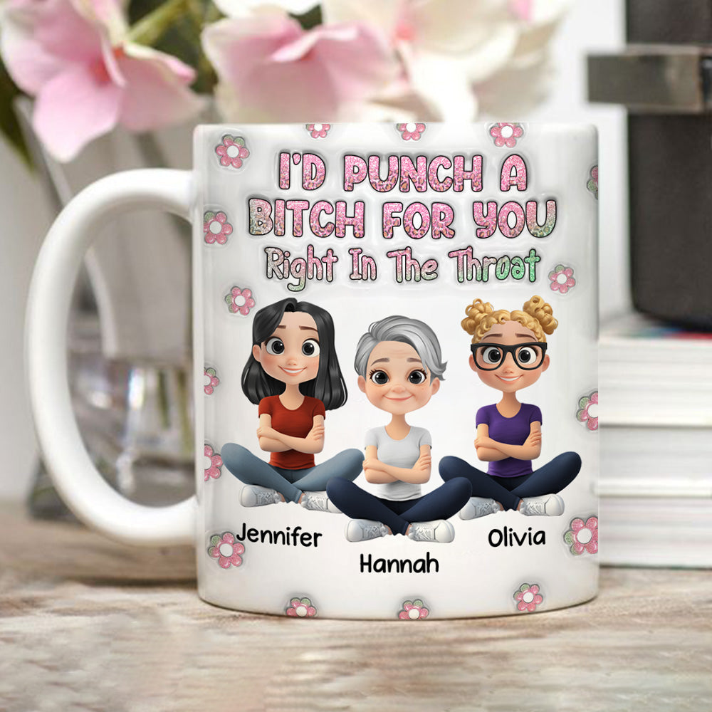 Custom Best Friend, Christmas & Birthday Friendship Keepsake Gift • Sisters By Heart - Personalized 3D Inflated Effect Mug