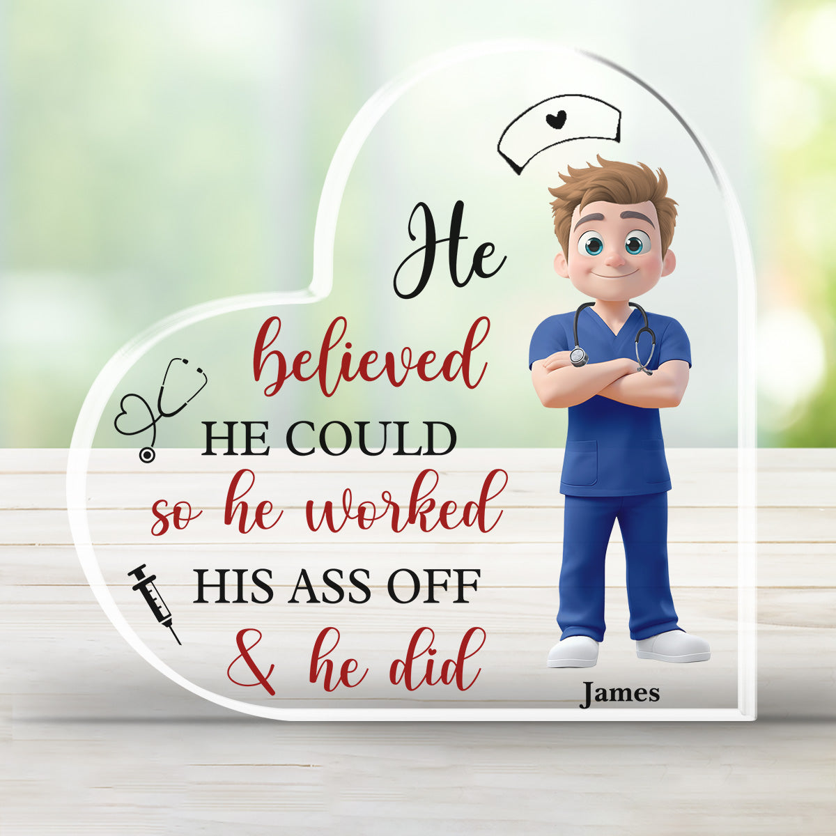 Custom Decor for Mom, Special Gift for Mother • Proud Nurses - Personalized Acrylic Plaque
