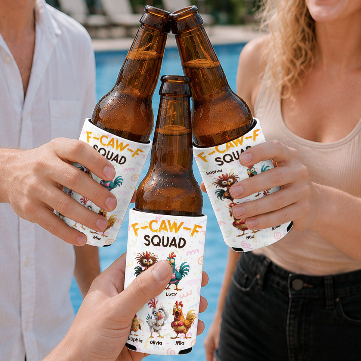 My FCAWF Squad - Personalized Skinny Can Cooler