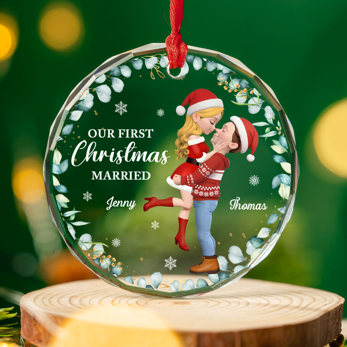Custom Keepsake Christmas Ornament •  First Christmas Of Us - Personalized Glass Ornament