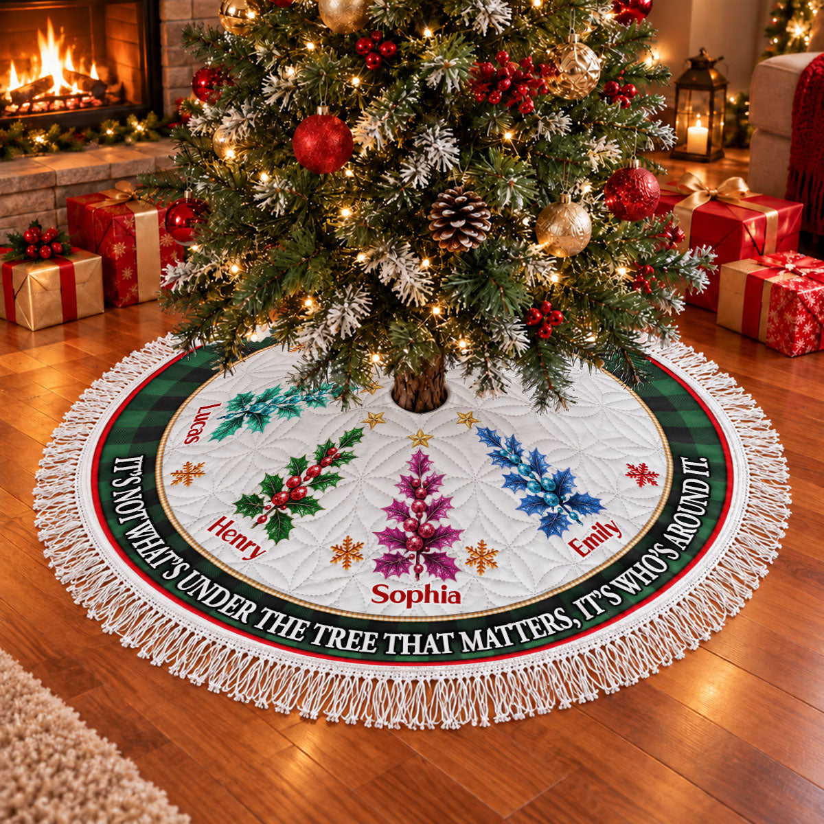 Around The Christmas Tree - Personalized Tree Skirt