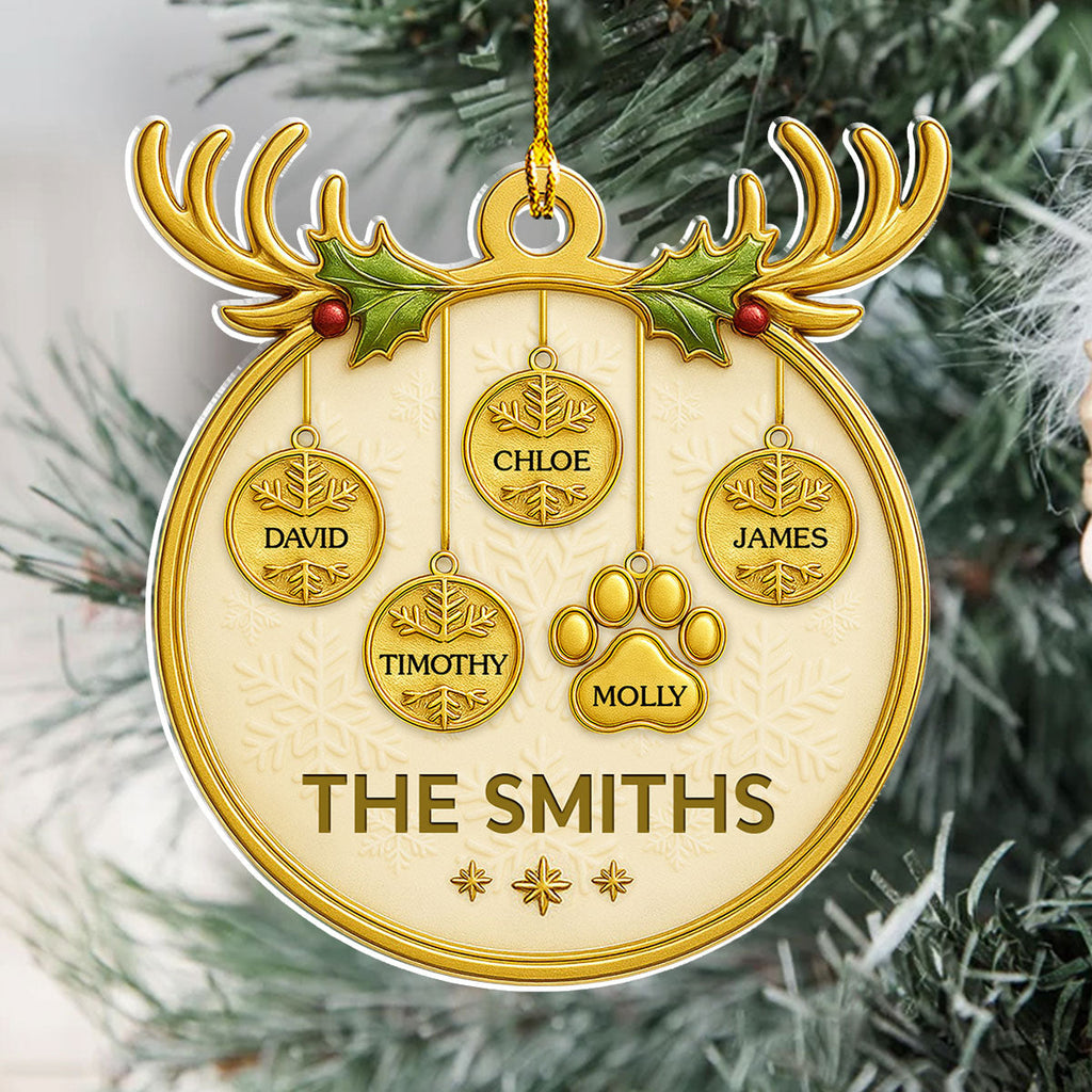 Custom Family Ornament, Christmas Gift for Family Members •  Holiday Family - Personalized Acrylic Ornament