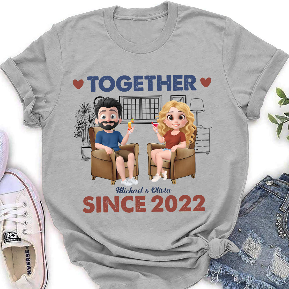 Custom Anniversary Keepsake Gifts For Couple • Together Since Husband Wife - Personalized Shirt