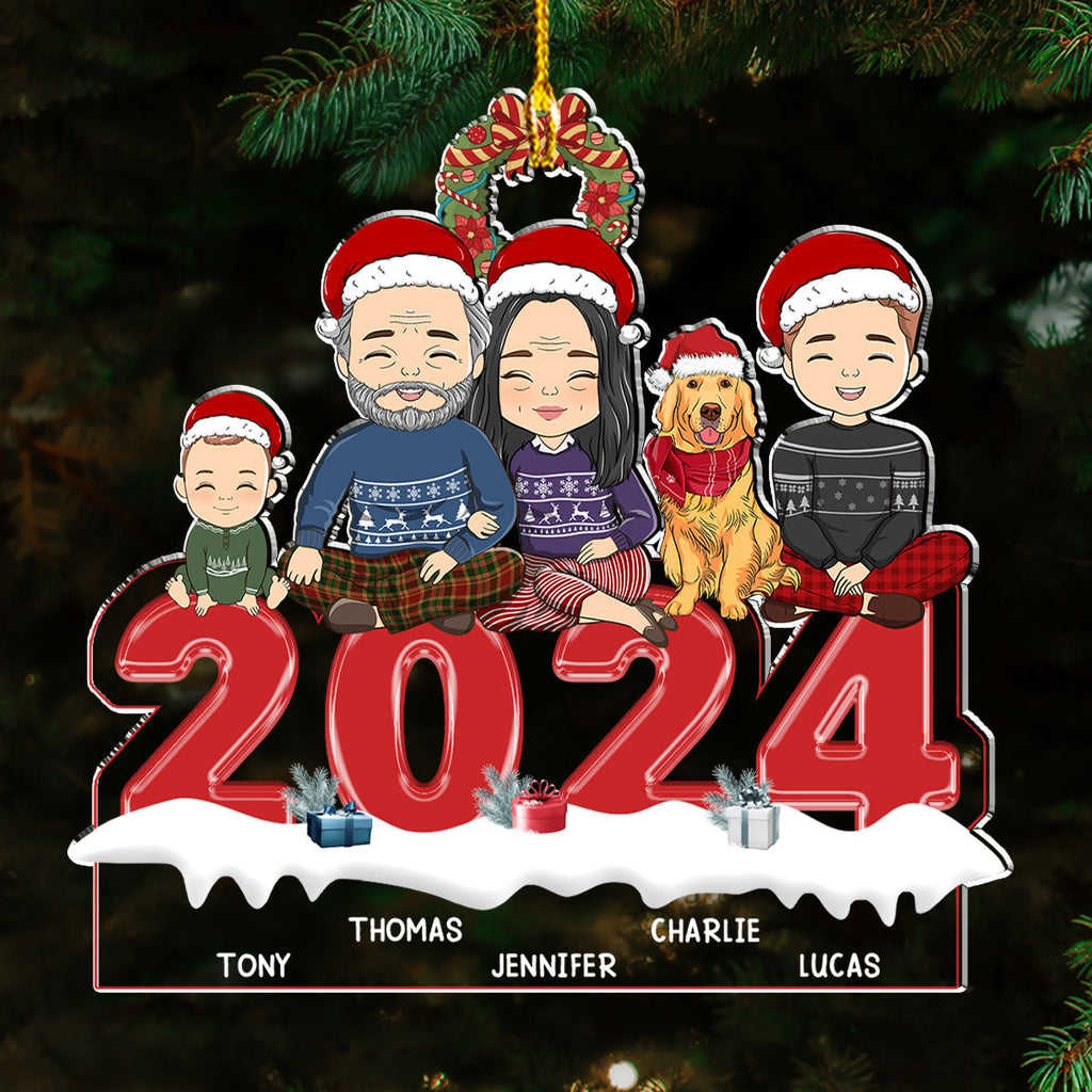 Custom Family Ornament, Christmas Gift for Family Members •  Family 2024 - Personalized Acrylic Ornament