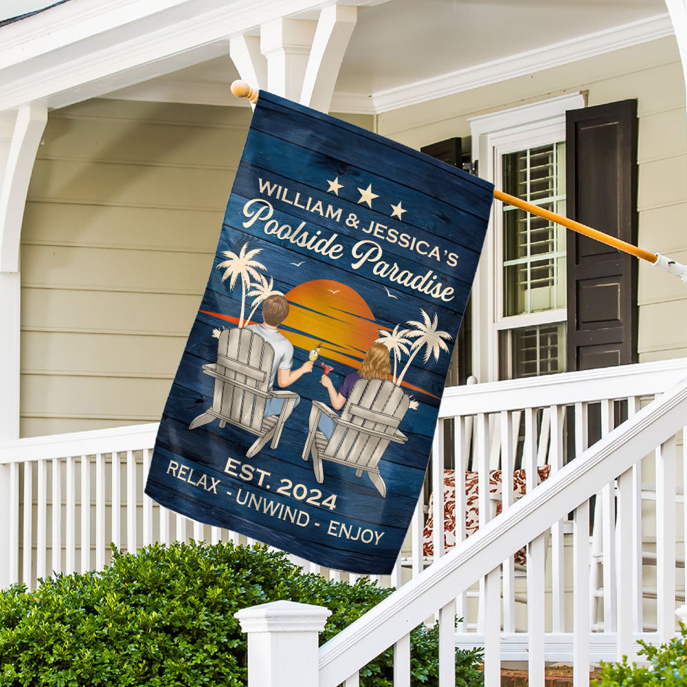 Poolside Paradise - Personalized Flag