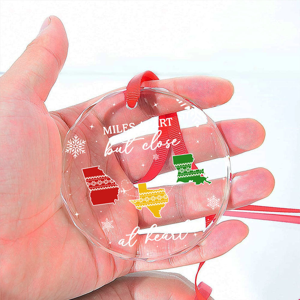 Custom Family Ornament, Christmas Gift for Family Members •  Home Is Where - Personalized Glass Ornament