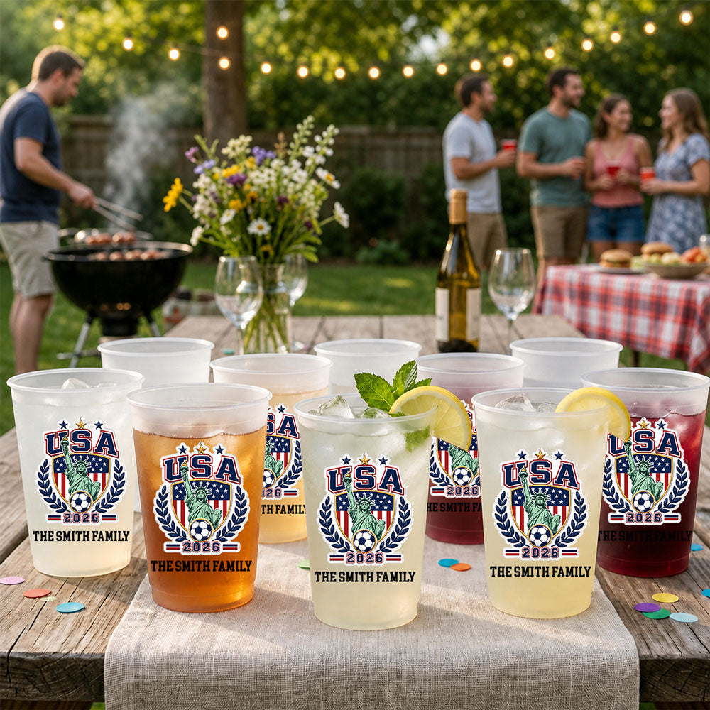 Family Football - Personalized Frosted Cup