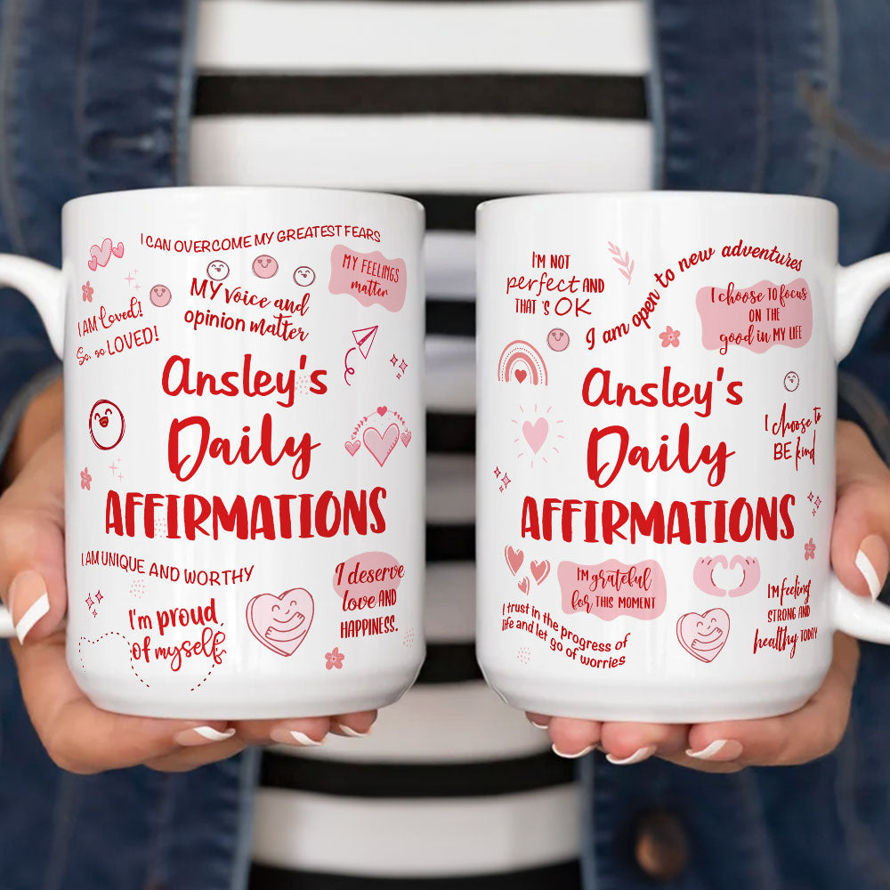 Custom Christmas & Birthday Keepsake Gift • Daily Affirmations - Personalized Coffee Mug