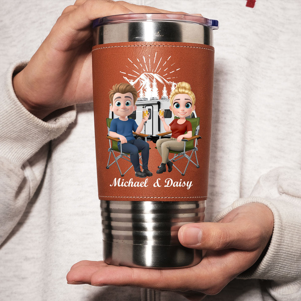 For Life - Personalized Leather Tumbler
