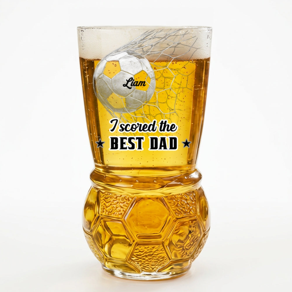 We Scored The Best Dad - Personalized Football Beer Glass