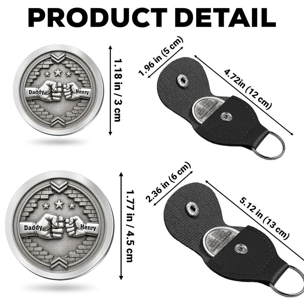 Custom Coin Keychain for Son, Father's Day Birthday Gifts • For My Son - Personalized Pocket Hug