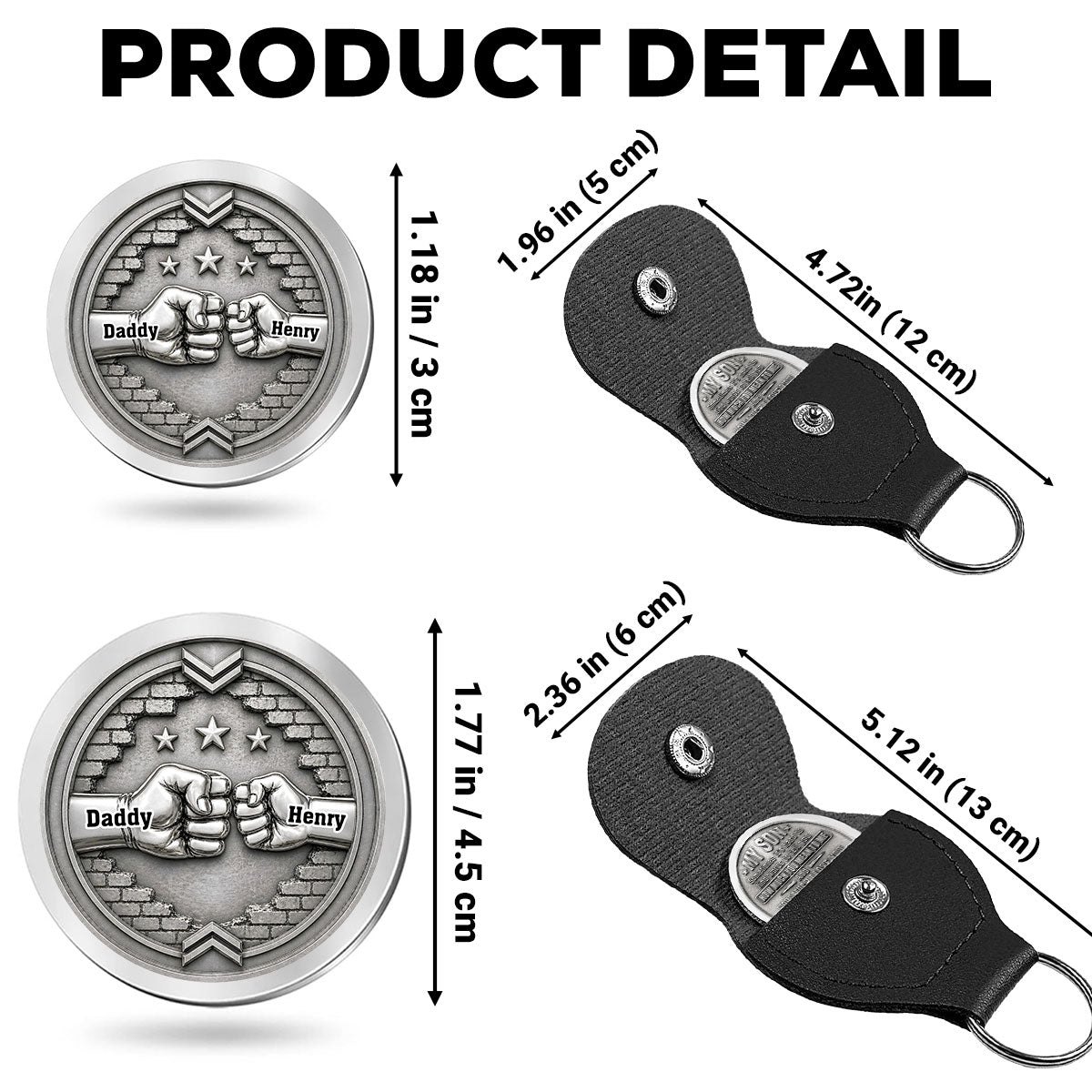 Custom Coin Keychain for Son, Father's Day Birthday Gifts • For My Son - Personalized Pocket Hug