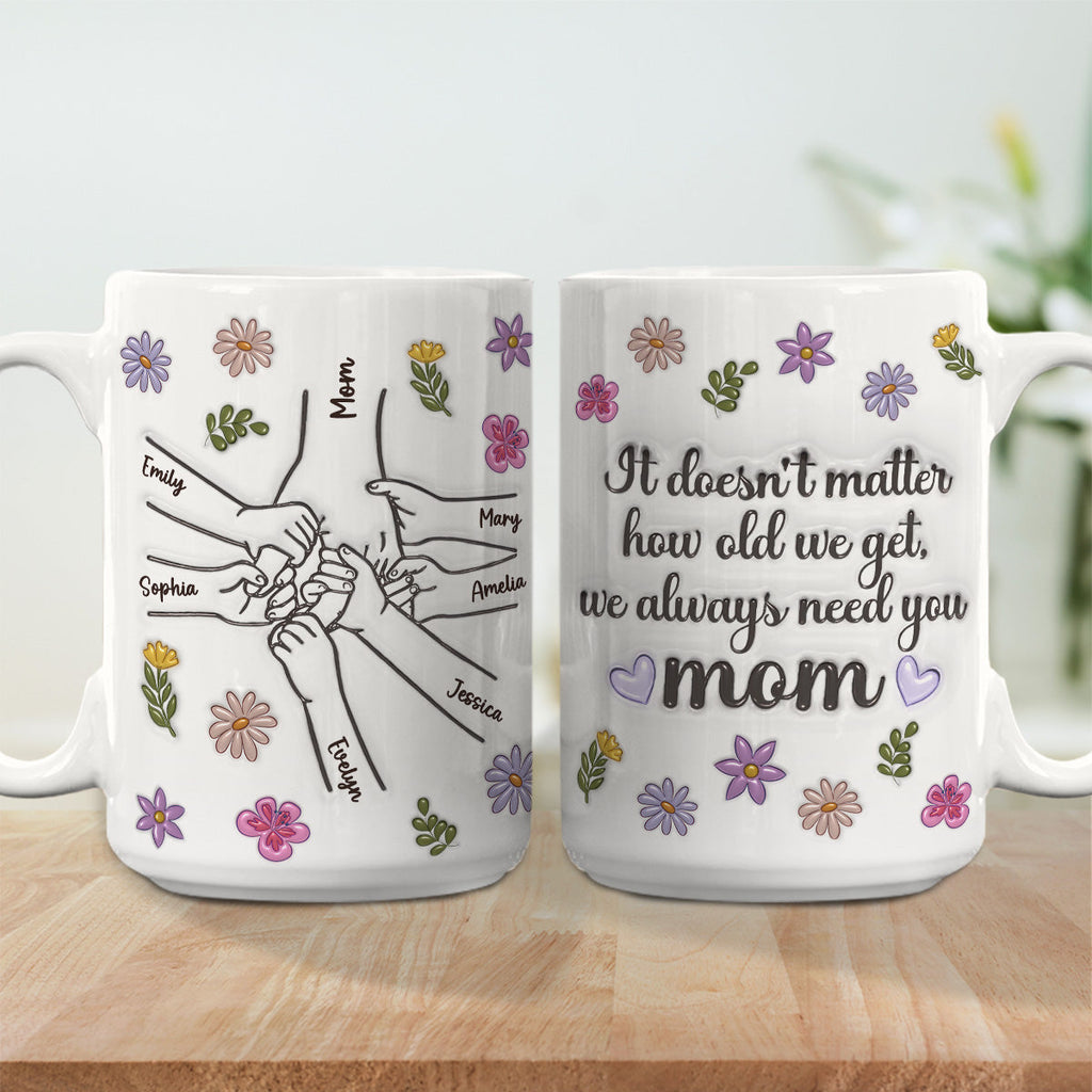 Custom Christmas & Birthday Gift for Mom • We Always Need You - Personalized 3D Inflated Effect Mug
