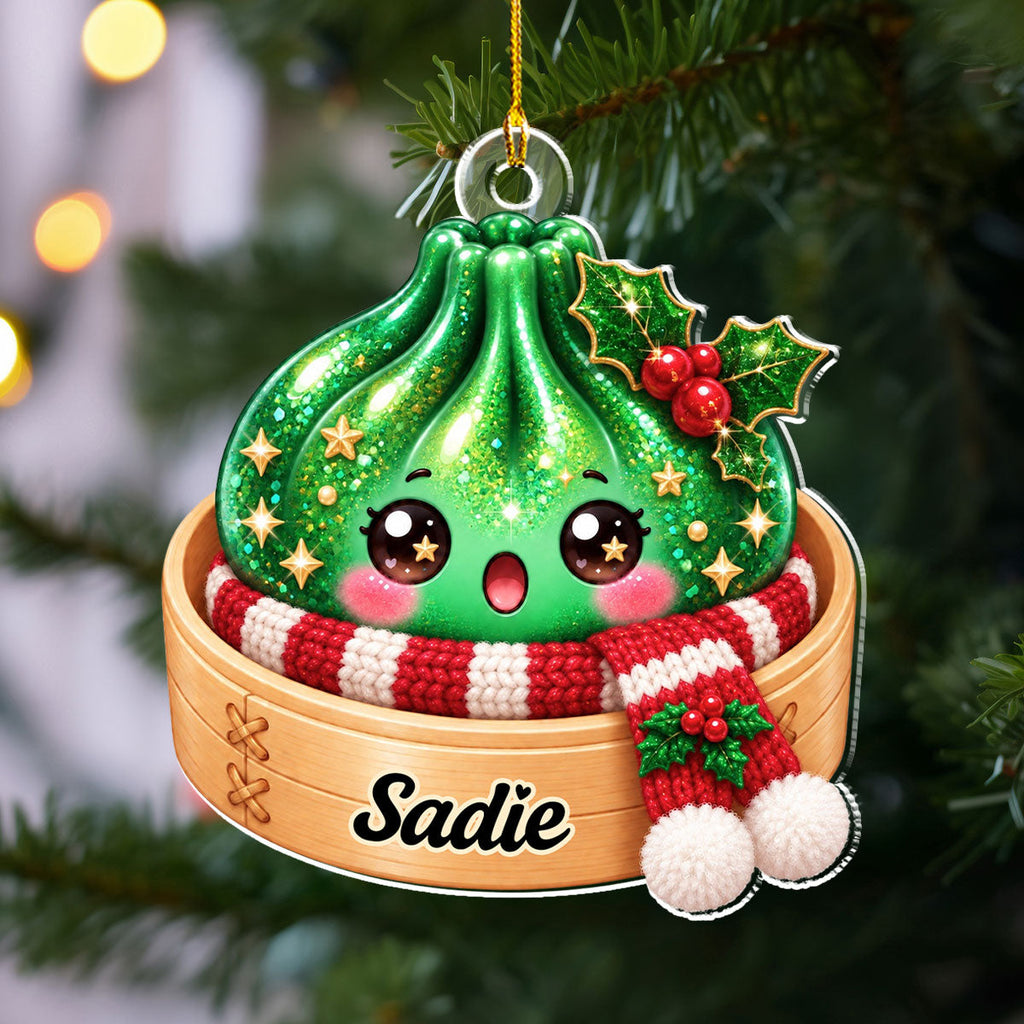 Custom Cute Gift For Kids 2026, Dumpling Squishy Christmas Ornament • Dumplings Colorful - Personalized Acrylic Ornament