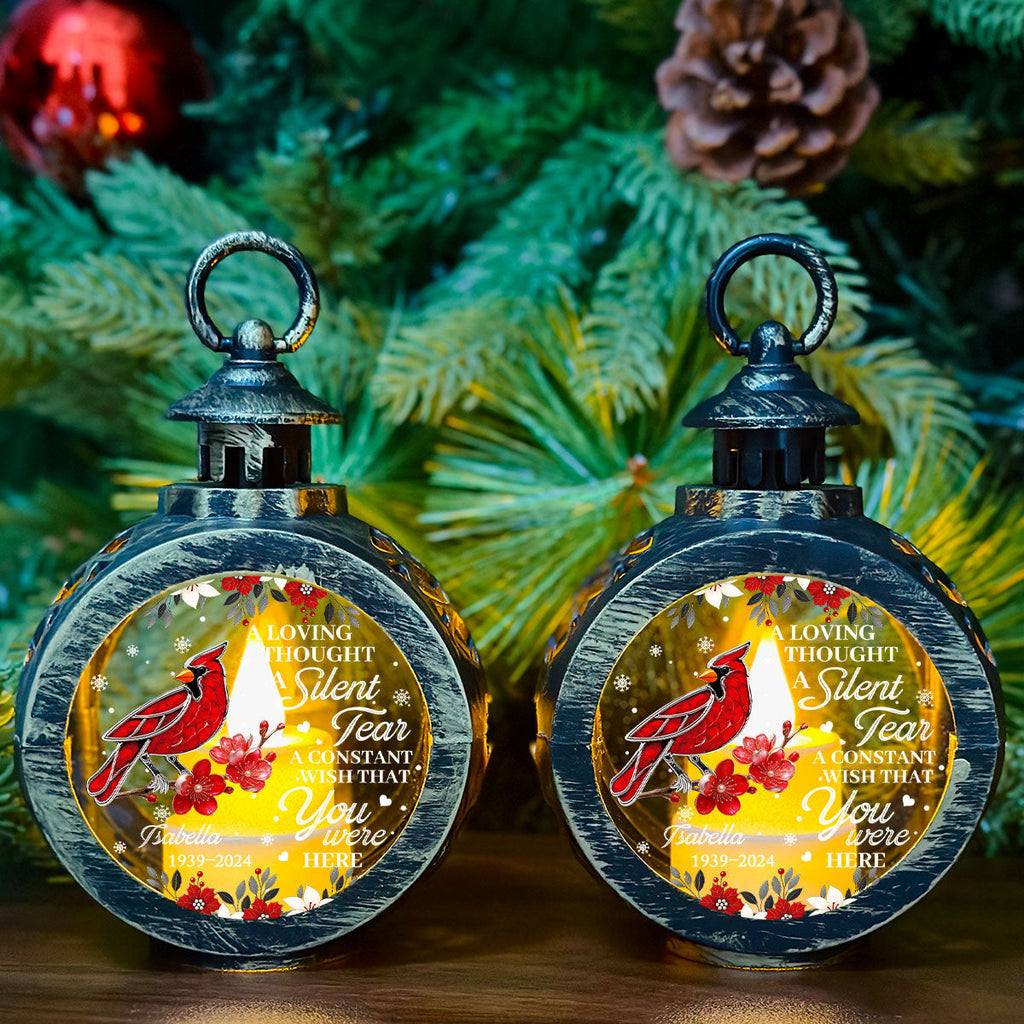 Custom Name Memorial Christmas Night Light, Remembrance Gifts • Always With You Cardinal - Personalized Christmas Lantern